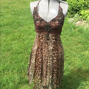 Animal Print Halter Dress